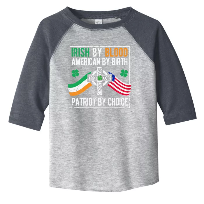 Irish American Flag Celtic Cross Funny St Patrick's Day Toddler Fine Jersey T-Shirt