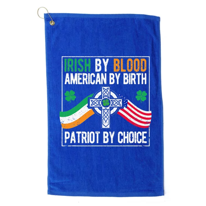 Irish American Flag Celtic Cross Funny St Patrick's Day Platinum Collection Golf Towel