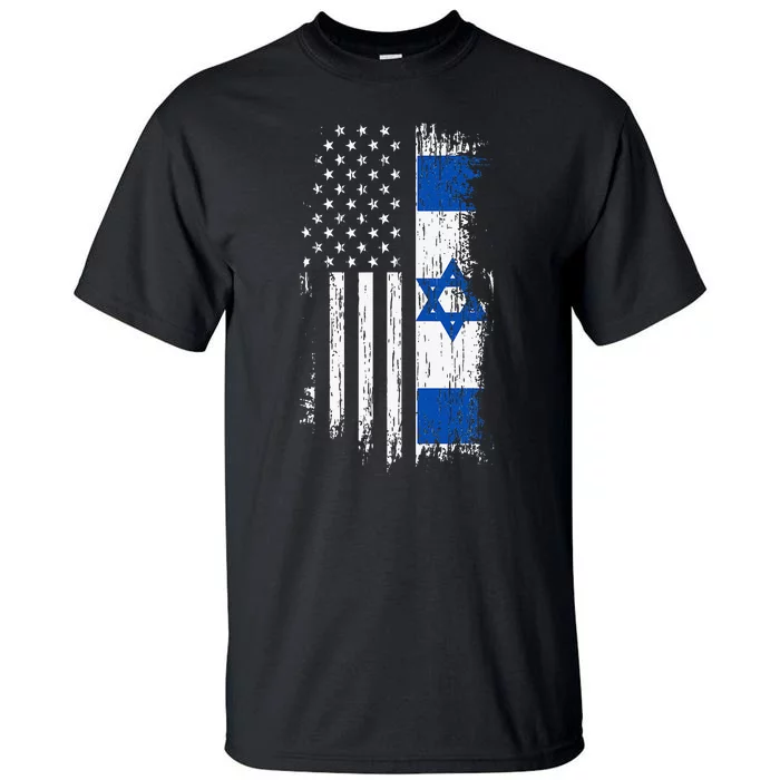 Israeli American Flag Pride Israel USA Tall T-Shirt