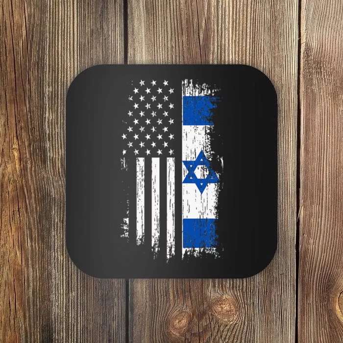 Israeli American Flag Pride Israel USA Coaster