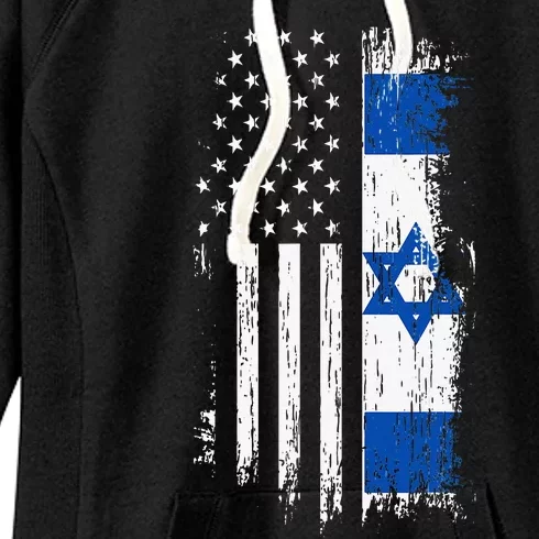 Israeli American Flag Pride Israel USA Women's Fleece Hoodie