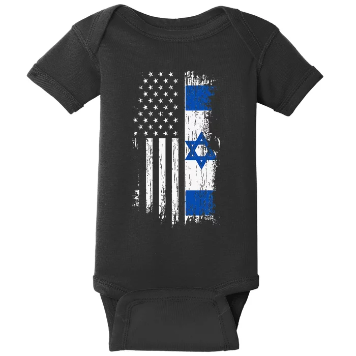 Israeli American Flag Pride Israel USA Baby Bodysuit