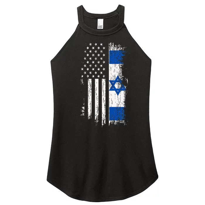 Israeli American Flag Pride Israel USA Women’s Perfect Tri Rocker Tank