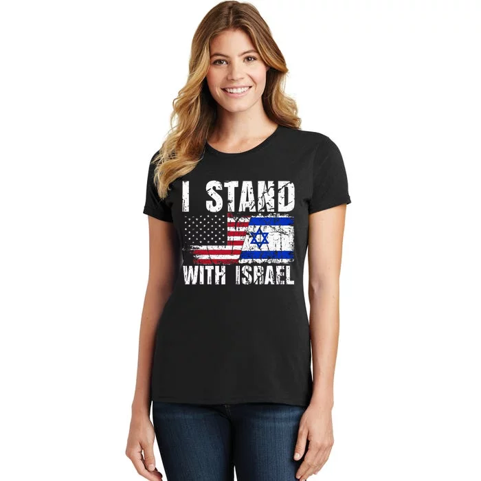 Israeli American Flag Pride Israel USA Star of Jerusalem Women's T-Shirt