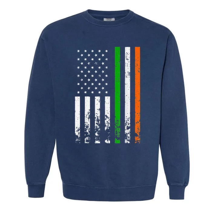 Irish American Flag Ireland Flag ST PATRICKS DAY Gift Lucky Garment-Dyed Sweatshirt