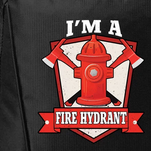 Im A Fire Hydrant Funny Halloween Firefighter Costume Gift City Backpack