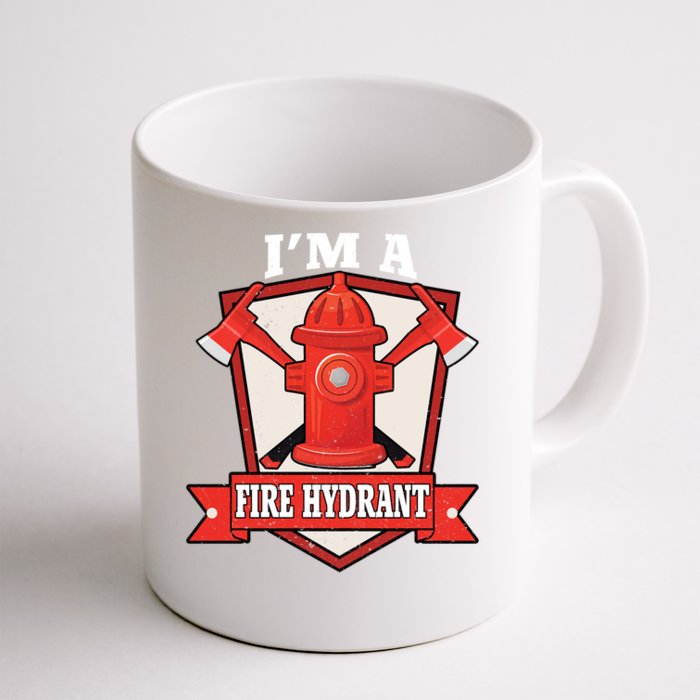 Im A Fire Hydrant Funny Halloween Firefighter Costume Gift Front & Back Coffee Mug