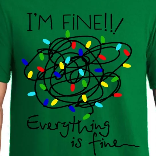 I Am Fine Everything Is Fine Christmas Light Funny Graphic Gift Pajama Set