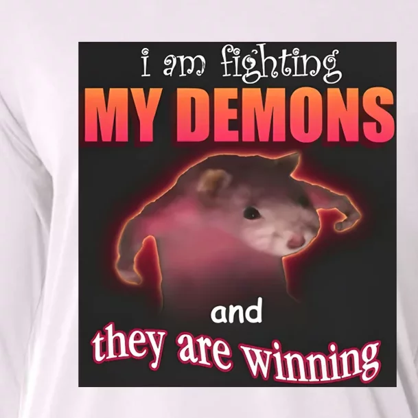 I Am Fighting Demons And They Are Winning Dank Cooling Performance Long Sleeve Crew