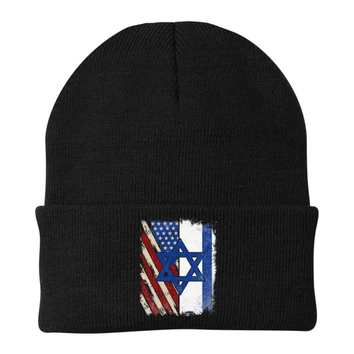 Israeli American Flag Pride Israel USA Knit Cap Winter Beanie