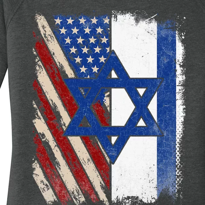 Israeli American Flag Pride Israel USA Women's Perfect Tri Tunic Long Sleeve Shirt