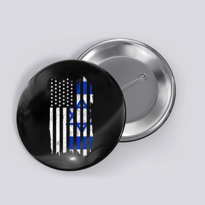 Israel American Flag Patriotic Israeli Pride Button