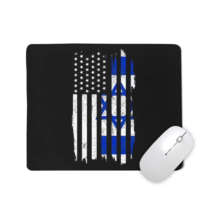 Israel American Flag Patriotic Israeli Pride Mousepad