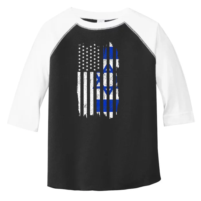 Israel American Flag Patriotic Israeli Pride Toddler Fine Jersey T-Shirt