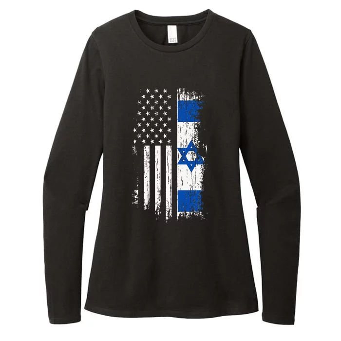 Israeli American Flag Pride Israel Usa Womens CVC Long Sleeve Shirt