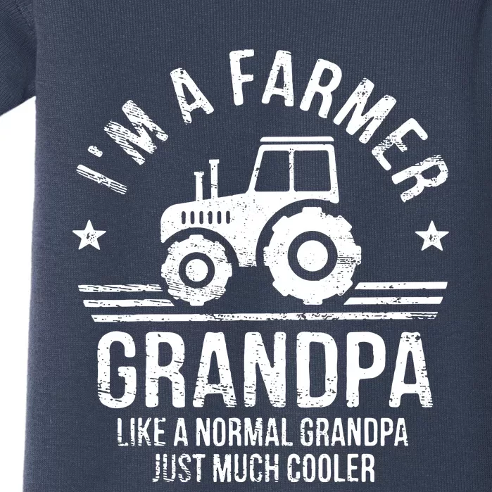 Im A Farmer Grandpa Rancher Gifts Tractor Farm Farming Baby Bodysuit