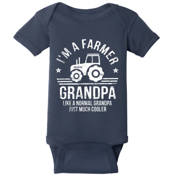 Im A Farmer Grandpa Rancher Gifts Tractor Farm Farming Baby Bodysuit