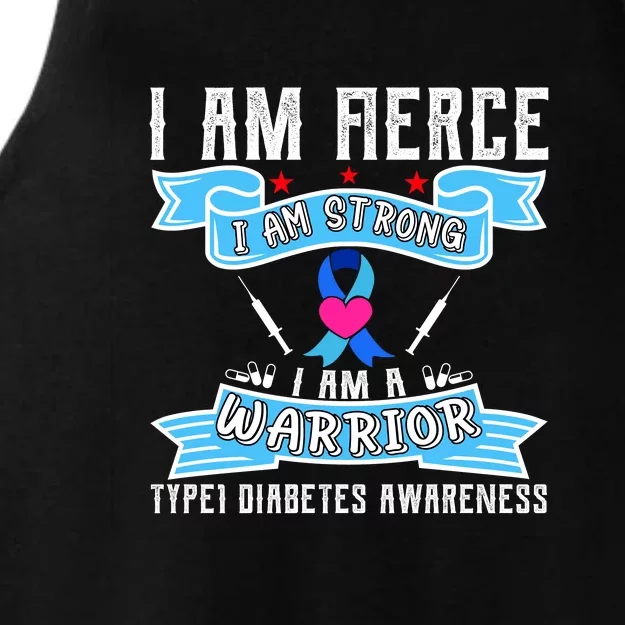 I Am Fierce Strong A Warrior Type 1 Diabetes Awareness Ladies Tri-Blend Wicking Tank