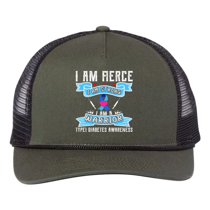 I Am Fierce Strong A Warrior Type 1 Diabetes Awareness Retro Rope Trucker Hat Cap