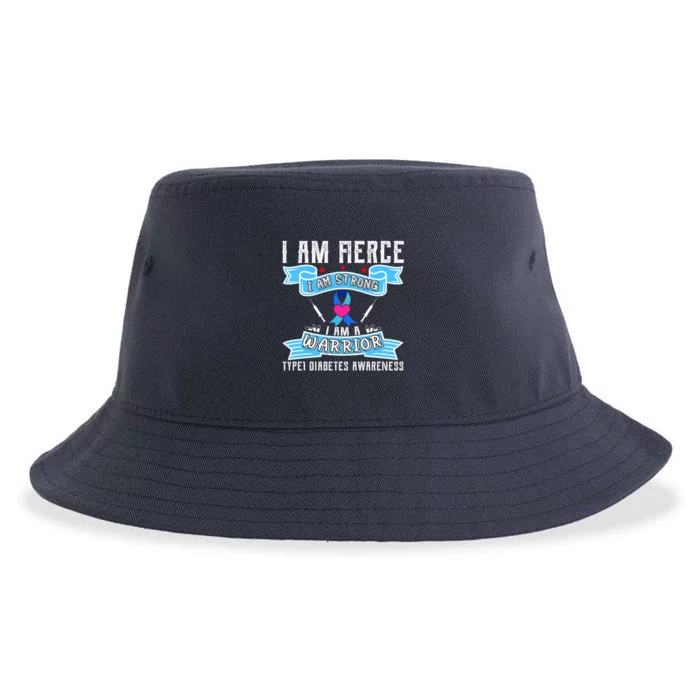 I Am Fierce Strong A Warrior Type 1 Diabetes Awareness Sustainable Bucket Hat