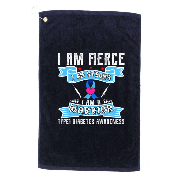 I Am Fierce Strong A Warrior Type 1 Diabetes Awareness Platinum Collection Golf Towel