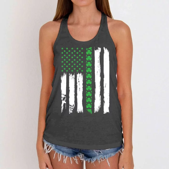 Irish American Flag Meaningful Gift St Patrick's Day Sweater Women's Knotted Racerback Tank