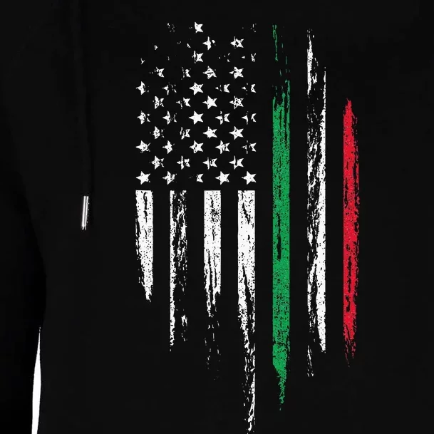 Italian American Flag Combo Italy USA Italia Patriotic Gift Womens Funnel Neck Pullover Hood