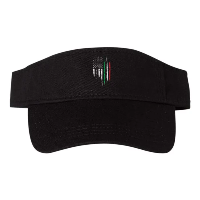 Italian American Flag Combo Italy USA Italia Patriotic Gift Valucap Bio-Washed Visor