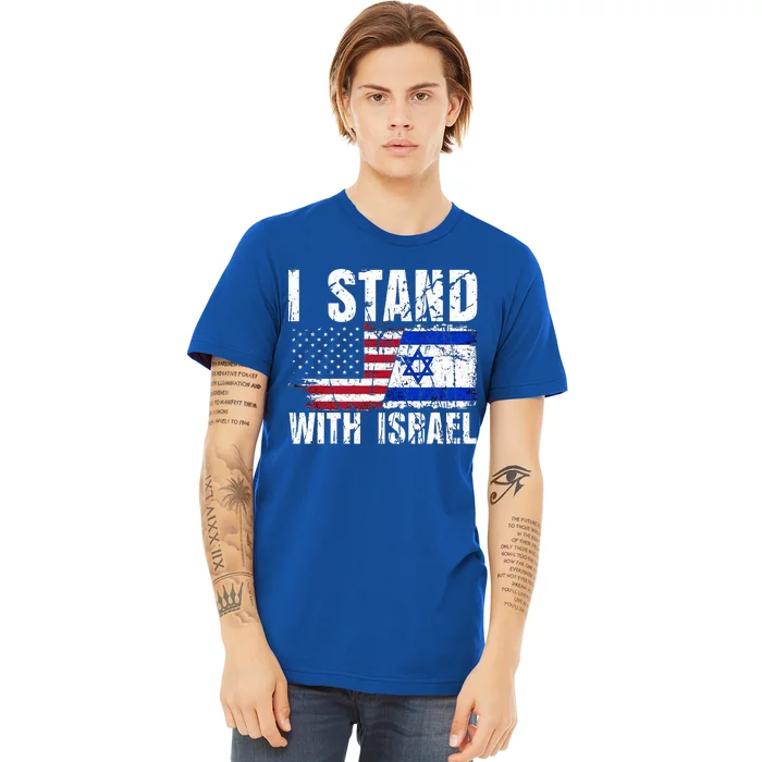 Israeli American Flag Pride Israel Usa Star Of Jerusalem Premium T-Shirt