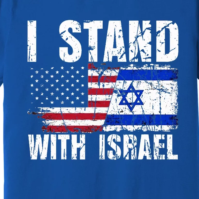 Israeli American Flag Pride Israel Usa Star Of Jerusalem Premium T-Shirt