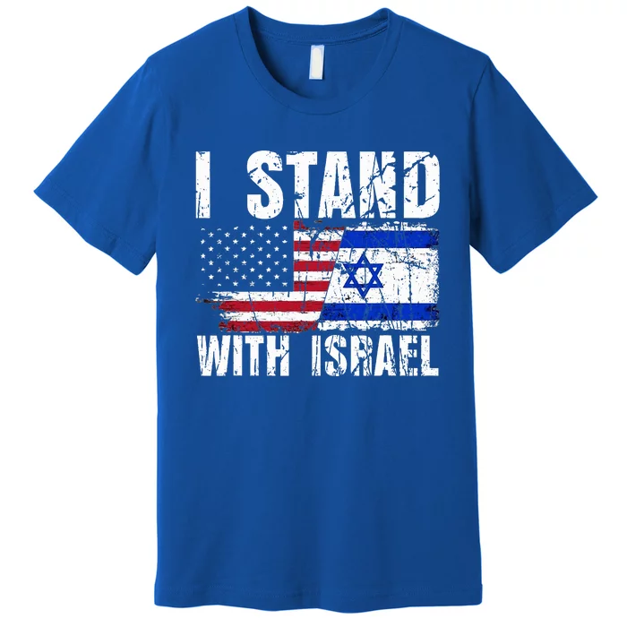 Israeli American Flag Pride Israel Usa Star Of Jerusalem Premium T-Shirt