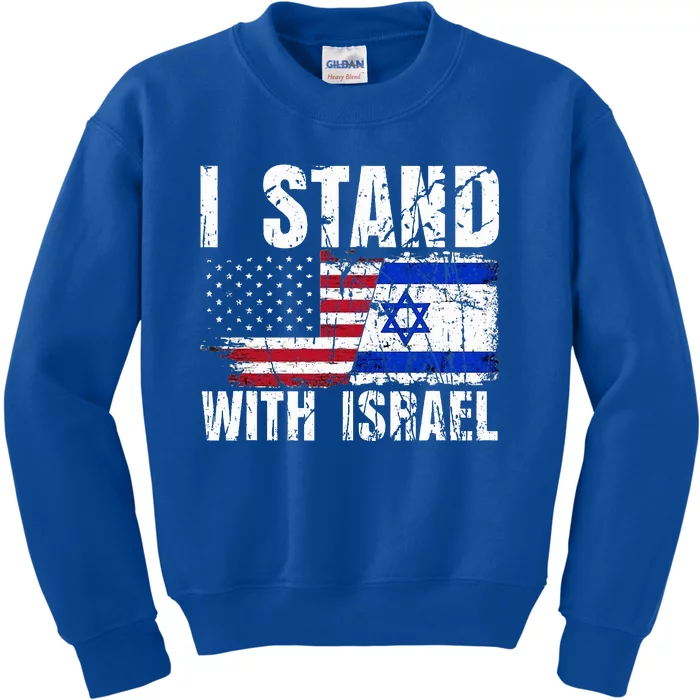 Israeli American Flag Pride Israel Usa Star Of Jerusalem Kids Sweatshirt