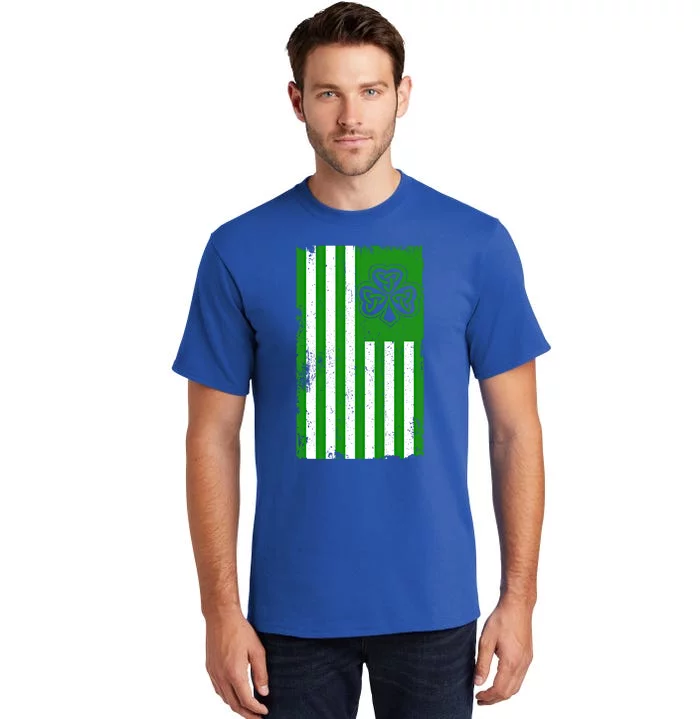 Irish American Flag Usa Flag Celtic Cross St Patrick's Day Meaningful Gift Tall T-Shirt