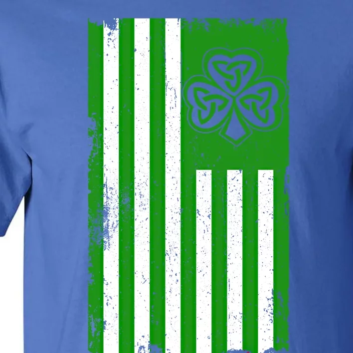 Irish American Flag Usa Flag Celtic Cross St Patrick's Day Meaningful Gift Tall T-Shirt