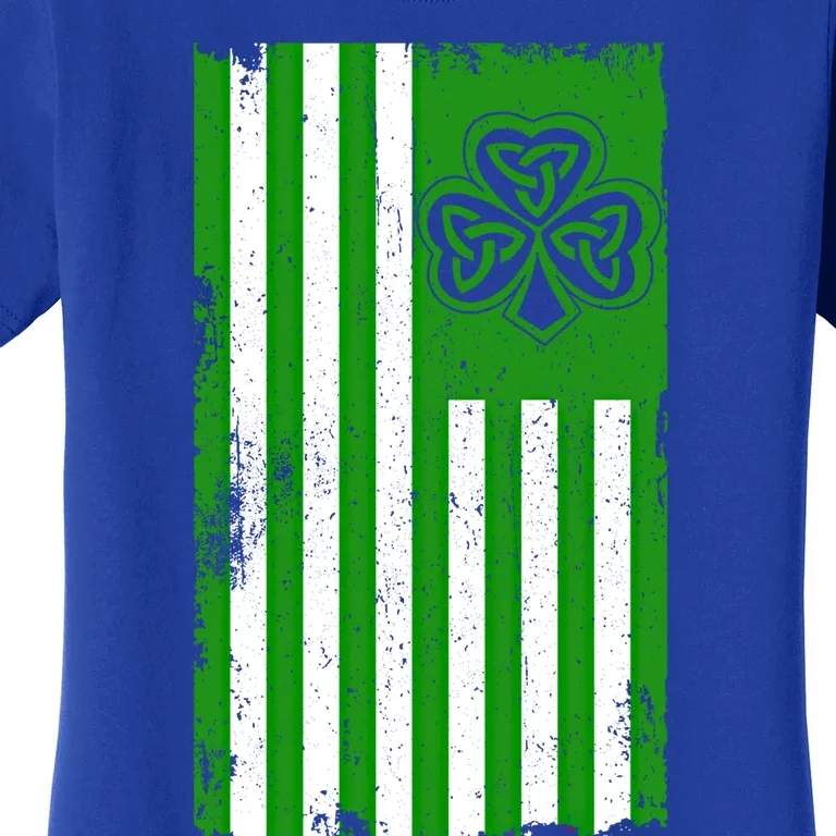 Irish American Flag Usa Flag Celtic Cross St Patrick's Day Meaningful Gift Women's T-Shirt