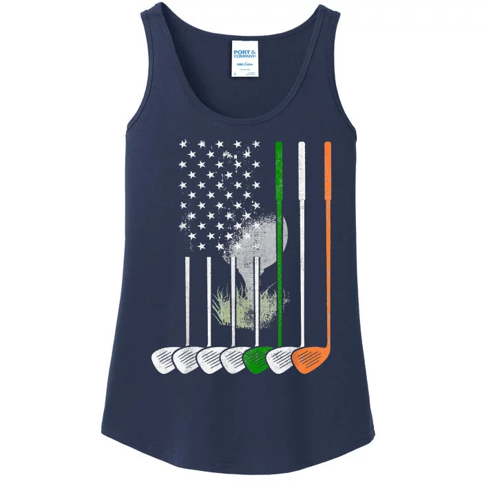 Irish American Flag Vintage Golf Flag St Patricks Day Ladies Essential Tank