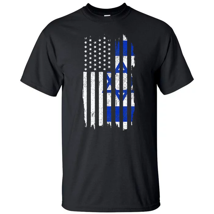 Israel American Flag Patriotic Israeli Pride Tall T-Shirt