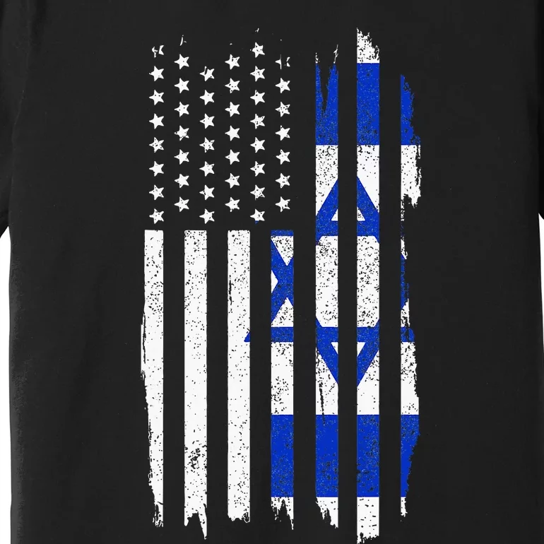 Israel American Flag Patriotic Israeli Pride Premium T-Shirt