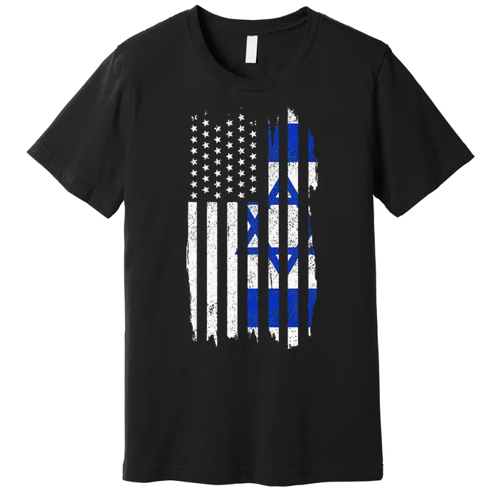 Israel American Flag Patriotic Israeli Pride Premium T-Shirt