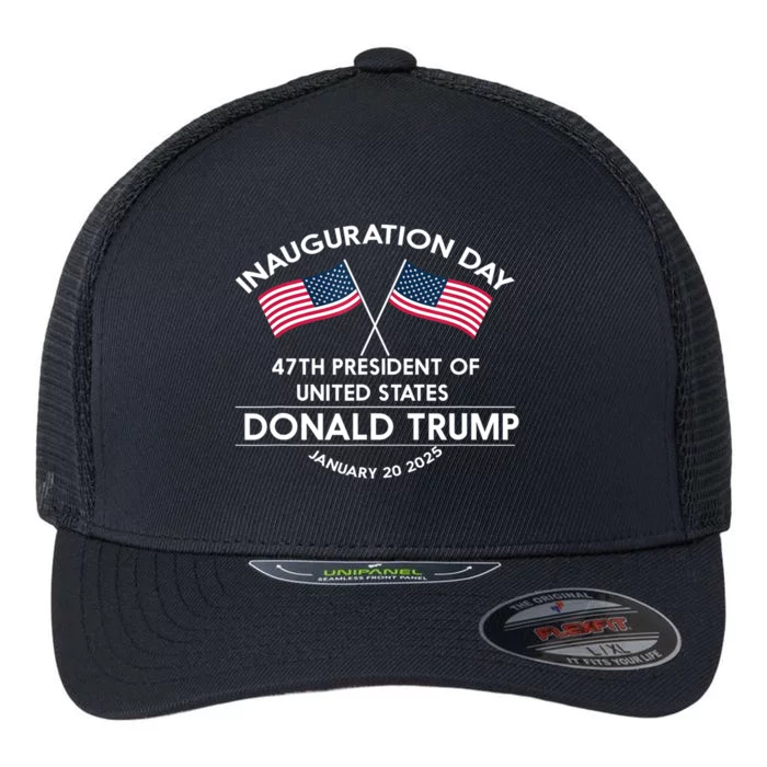 Inauguration American Flag Donald Trump Won 2024 Election Gift Flexfit Unipanel Trucker Cap