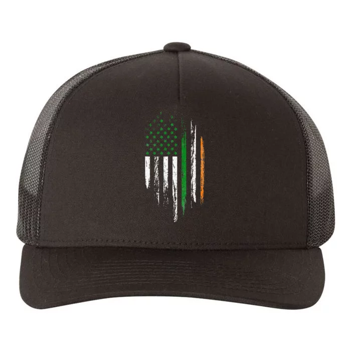 Irish American Flag Ireland Flag clover St Patricks Day Yupoong Adult 5-Panel Trucker Hat