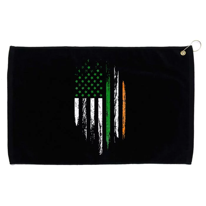 Irish American Flag Ireland Flag clover St Patricks Day Grommeted Golf Towel