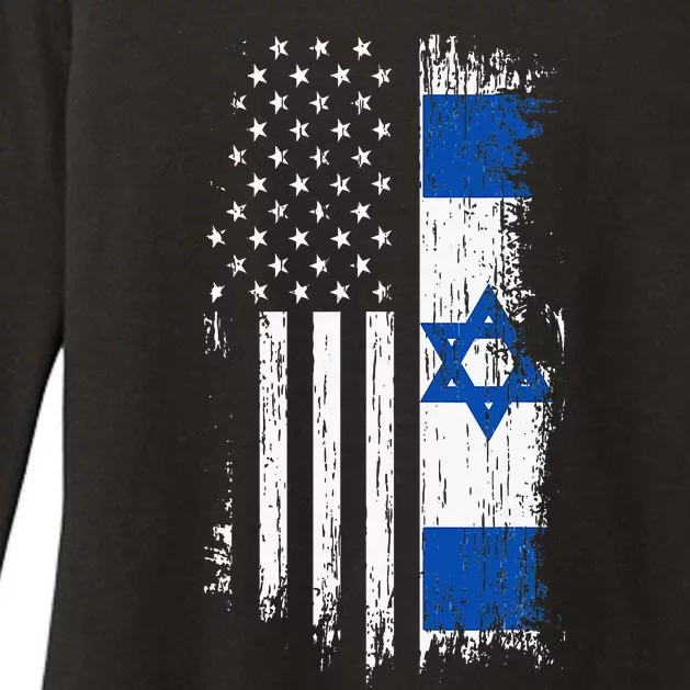 Israeli American Flag Pride Israel USA Patriotic Americans Womens CVC Long Sleeve Shirt