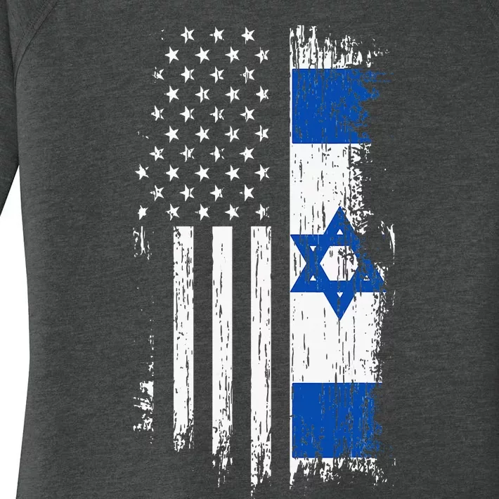 Israeli American Flag Pride Israel USA Patriotic Americans Women's Perfect Tri Tunic Long Sleeve Shirt