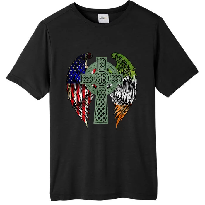 Irish American Flag Ireland Flag St Patricks Day Back ChromaSoft Performance T-Shirt