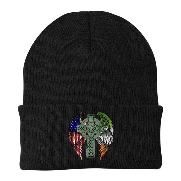 Irish American Flag Ireland Flag St Patricks Day Back Knit Cap Winter Beanie