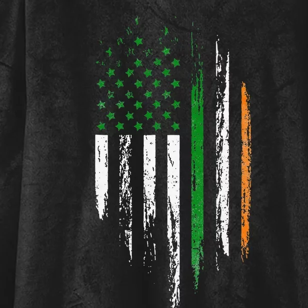 Irish American Flag Ireland Flag St Patricks Day Lucky Hooded Wearable Blanket