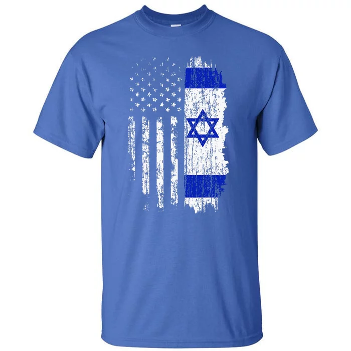 Israeli American Flag Pride Israel USA Israeli Tall T-Shirt