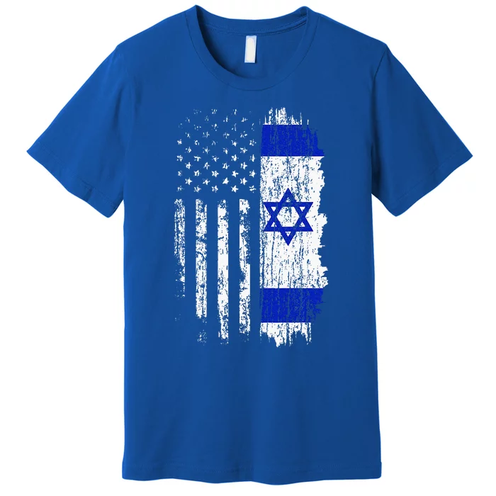 Israeli American Flag Pride Israel USA Israeli Premium T-Shirt