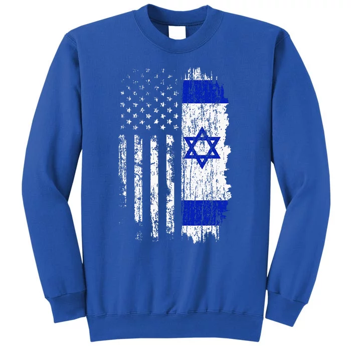 Israeli American Flag Pride Israel USA Israeli Tall Sweatshirt